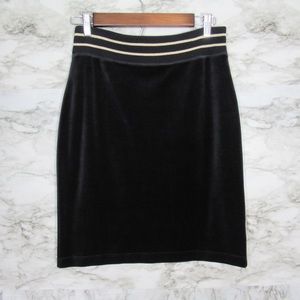 Escada Black Velvet Pencil Skirt Size Small 36 NWT
